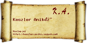 Keszler Anikó névjegykártya